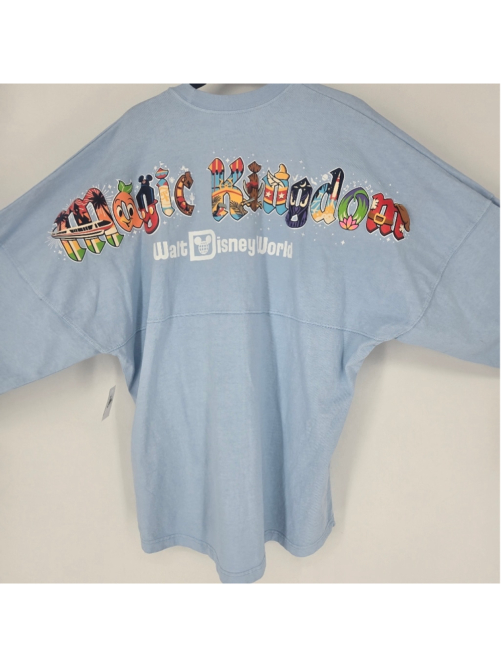 Disney Parks 2025 Magic Kingdom Spirit Jersey Large NWT Light Blue Attractions